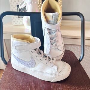 Nike White and Gray High-Tops. Easter edition